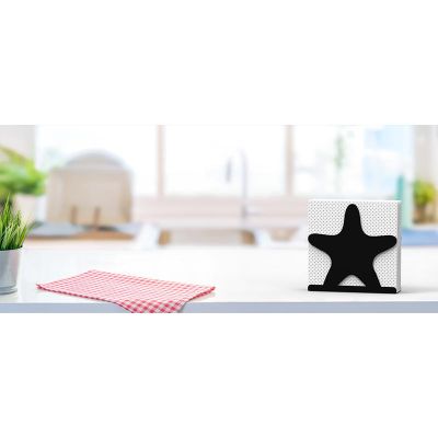 Decorelax Deniz Yıldızı Temalı Metal Peçetelik, Siyah - 9