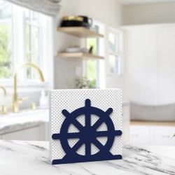 Decorelax Dümen Temalı Metal Peçetelik, Mavi - 3