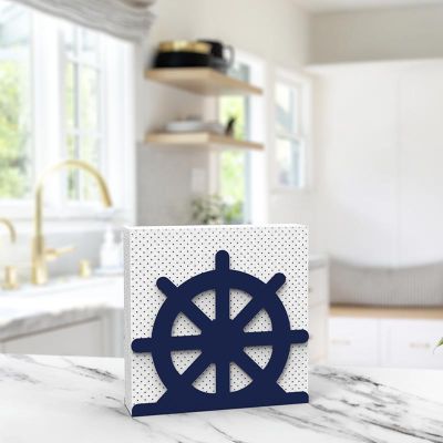 Decorelax Dümen Temalı Metal Peçetelik, Mavi - Decorelax