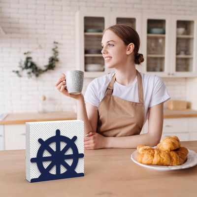 Decorelax Dümen Temalı Metal Peçetelik, Mavi - 5
