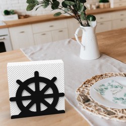 Decorelax Dümen Temalı Metal Peçetelik, Siyah - 8