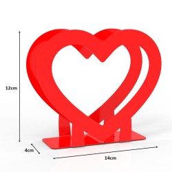 Decorelax Heart Themed Metal Napkin Holder, Red - Decorelax (1)