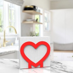 Decorelax Heart Themed Metal Napkin Holder, Red - 3