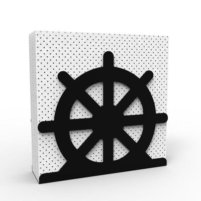 Decorelax Helm Themed Metal Napkin Holder, Black - Decorelax