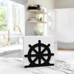 Decorelax Helm Themed Metal Napkin Holder, Black - 3
