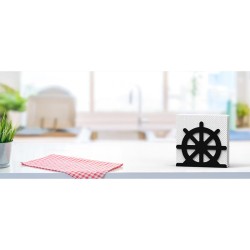 Decorelax Helm Themed Metal Napkin Holder, Black - 9