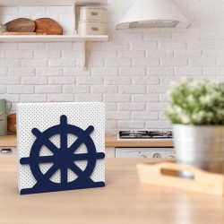 Decorelax Helm Themed Metal Napkin Holder, Blue - 6