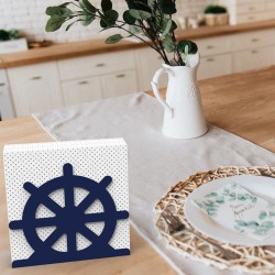 Decorelax Helm Themed Metal Napkin Holder, Blue - 7