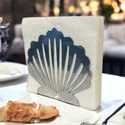 Decorelax İstiridye Temalı Metal Peçetelik, Gri - Decorelax