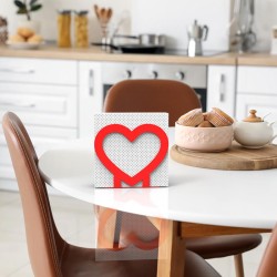 Decorelax Kalp Temalı Metal Peçetelik, Kırmızı - 4