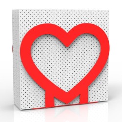 Decorelax Kalp Temalı Metal Peçetelik, Kırmızı - Thumbnail