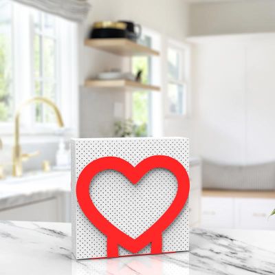Decorelax Kalp Temalı Metal Peçetelik, Kırmızı - 3