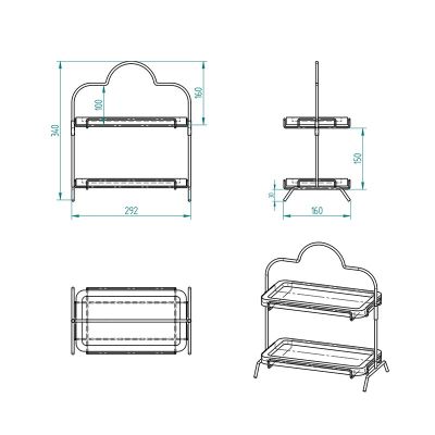 Decorelax Metal Ayaklı 2 Katlı Ahşap Teşhir Standı, 15x27cm - 4