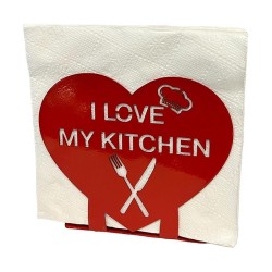 Decorelax Metal Heart Themed Napkin Holder, Red - 1