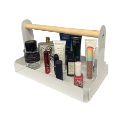 Decorelax Металлический сервировочный поднос с деревянной ручкой, 30x17 см, белый - 2