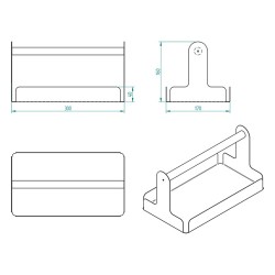 Decorelax Металлический сервировочный поднос с деревянной ручкой, 30x17 см, белый - 3