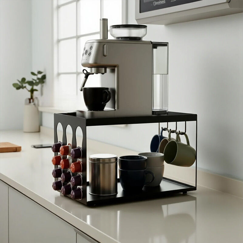 Decorelax Model-3 Kapsül Kahve Organizer Stand, Siyah - Decorelax