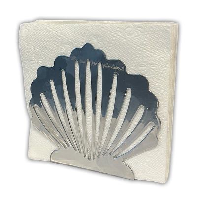 Decorelax Oyster Themed Metal Napkin Holder, Grey - Decorelax