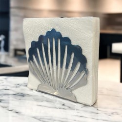 Decorelax Oyster Themed Metal Napkin Holder, Grey - 2