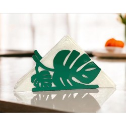 Decorelax Palm Leaf Themed Napkin Holder, Green - 3