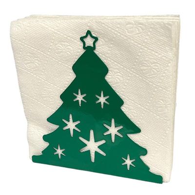 Decorelax Pine Tree Themed Metal Napkin Holder, Green - Decorelax