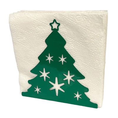 Decorelax Pine Tree Themed Metal Napkin Holder, Green - Decorelax
