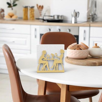Decorelax Sohbet Temalı Metal Peçetelik, Gold - 4