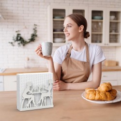 Decorelax Sohbet Temalı Metal Peçetelik, Gri - Thumbnail