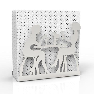 Decorelax Sohbet Temalı Metal Peçetelik, Gri - Decorelax