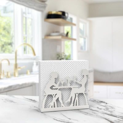 Decorelax Sohbet Temalı Metal Peçetelik, Gri - Decorelax