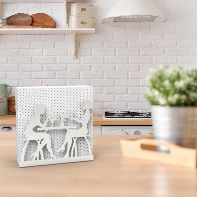 Decorelax Sohbet Temalı Metal Peçetelik, Gri - 6