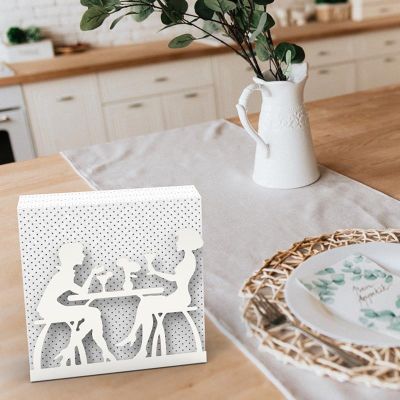 Decorelax Sohbet Temalı Metal Peçetelik, Gri - 8