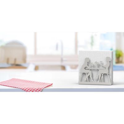 Decorelax Sohbet Temalı Metal Peçetelik, Gri - 9