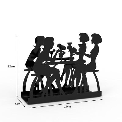 Decorelax Sohbet Temalı Siyah Metal Peçetelik, Siyah - 1