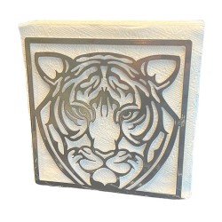 Decorelax Tiger Themed Metal Napkin Holder, Grey - 1