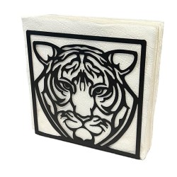 Decorelax Tiger Themed Napkin Holder, Black - 1