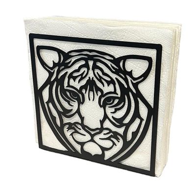 Decorelax Tiger Themed Napkin Holder, Black - Decorelax