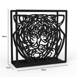 Decorelax Tiger Themed Napkin Holder, Black - 2