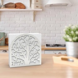 Decorelax Tree of Life Themed Metal Napkin Holder, Grey - 6