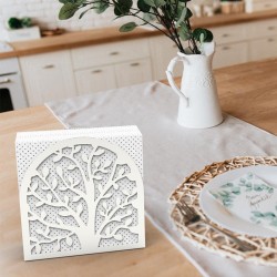Decorelax Tree of Life Themed Metal Napkin Holder, Grey - 7