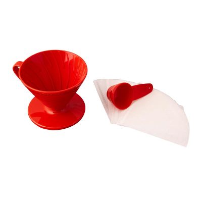 Demio Dripper Kahve Demleme Seti, Kırmızı - Demio