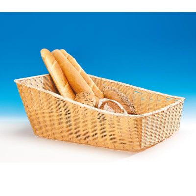 Zicco JQ-8021 Eğimli Dikdörtgen Plastik Ekmek Sepeti, 61x46x25 cm, Açık Renk - 1