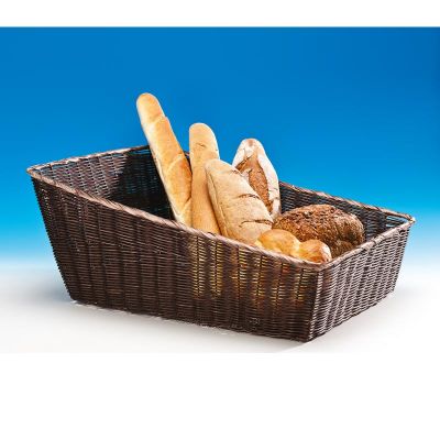 Zicco JQ-8021 Eğimli Dikdörtgen Plastik Ekmek Sepeti, 61x46x25 cm, Koyu Renk - 1