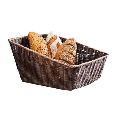 Zicco JQ-8021 Eğimli Dikdörtgen Plastik Ekmek Sepeti, 46x40x25 cm, Koyu Renk - 1