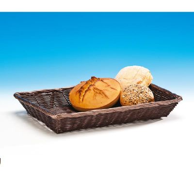 Zicco JQ-8003 Dikdörtgen Plastik Ekmek Sepeti, 42x30x7.5 cm, Koyu Renk - 1