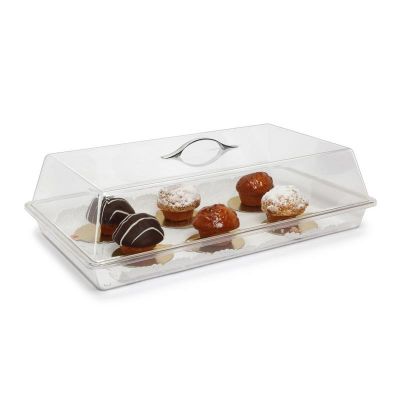 Bora Plastik Polikarbon Kapaklı Pasta ve Kek Kutusu, Metal Kulplıu, 54.5x32.8 cm - 1