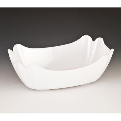 Zicco ZCP-337 Dikdörtgen Polikarbon Teşhir Kasesi, 27x18x9 cm, Beyaz - 1