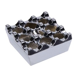 Dizdar Zinc Alloy Ashtray, Square, Caged, 11.5 cm - Dizdar