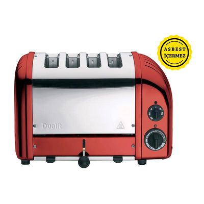 Dualit 47031 محمصة توستر كلاسيكية، 4 غرف، مصنوعة يدوياً، أحمر - Dualit