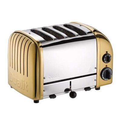 Dualit 47391 Classic Toaster, 4 Chamber, Handmade, Brass - Dualit